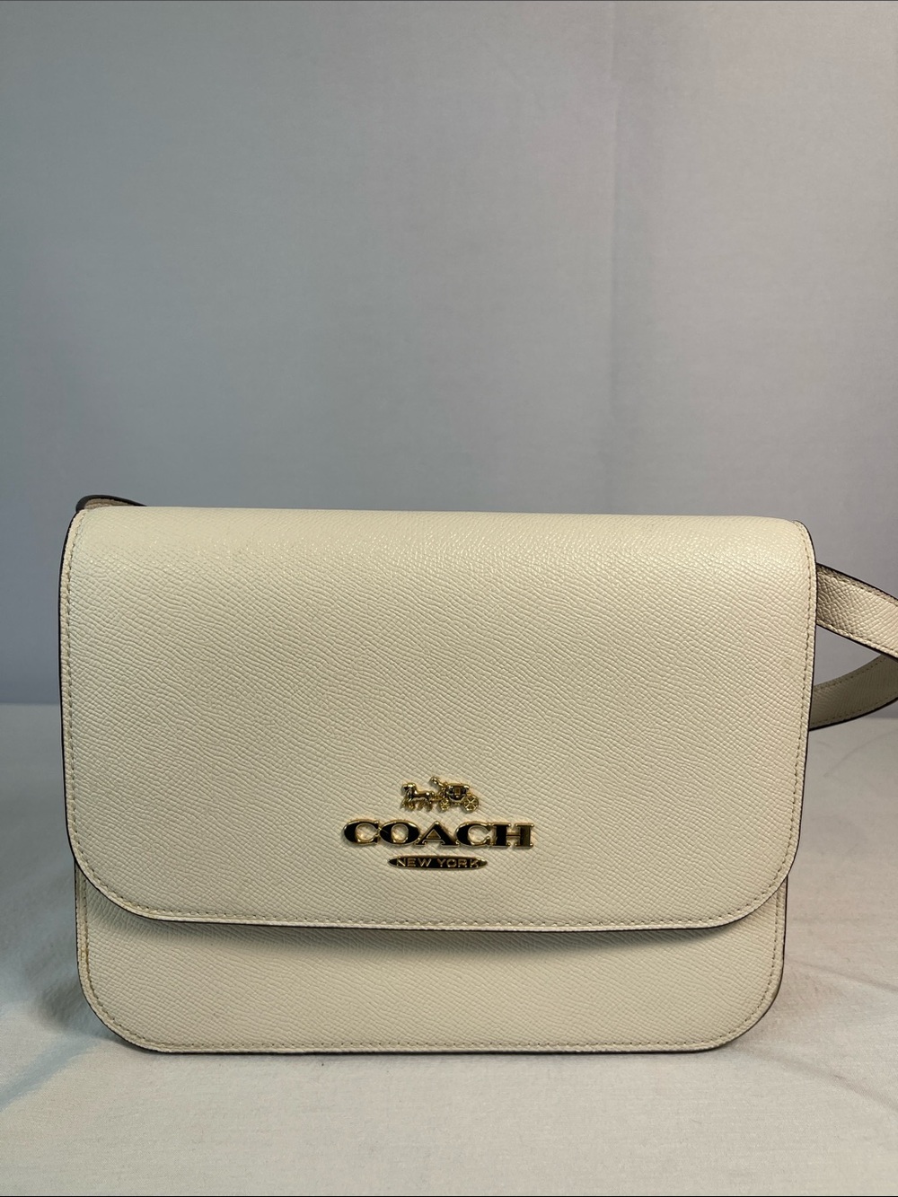 Coach Brynn Flap Crossbody Chalk Leather Bag C5632